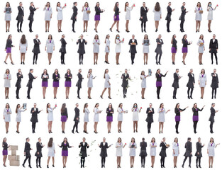 collage of a woman in full growth displaying many professions