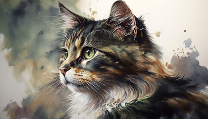 cat portrait made with generative ai