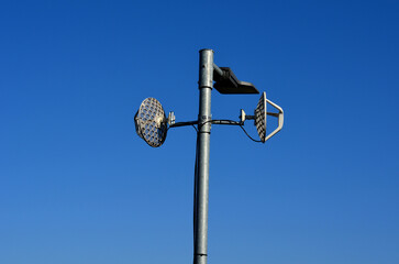 toll gate with antennas with perforated satellites transmitter and receiver. reads data from toll...