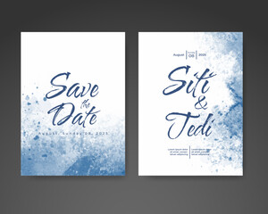 Wedding invitation with abstract watercolor background