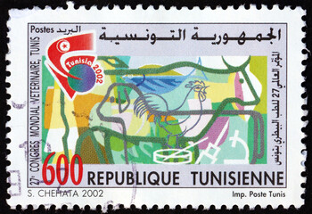 Postage stamp Tunisia 2002 27th World Veterinary Congress