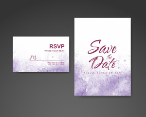 Wedding invitation with abstract watercolor background