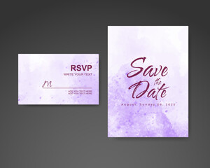 Wedding invitation with abstract watercolor background