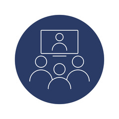computer, man, team, meeting, online, business online meeting icon