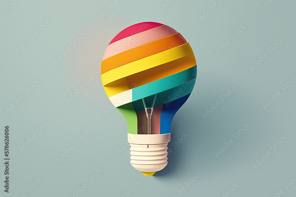 Poster light bulb concept; minimal, abstract representation. generative ai