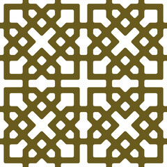Seamless geometric ornament based on traditional islamic art.Brown color lines. For fabric,textile,cover,wrapping paper,background and lasercutting.