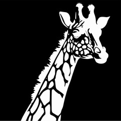 head, giraffe, silhouette, black, vector, white, animal, drawing, icon, safari, face, design, africa, logo, illustration, tattoo, isolated, png, jungle, graphic, portrait, skin, simple, art, wild, gir