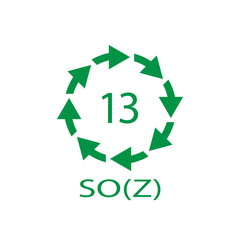 Battery recycling symbol 13 SO(Z). Vector illustration