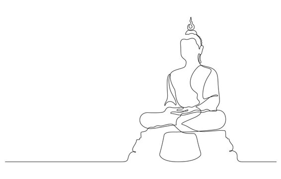 recommend clip art: buddha line art continuous line drawing vector illustration
