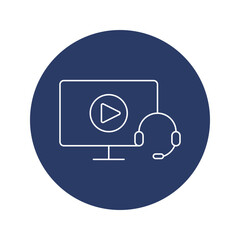 computer, television, video, online video streaming icon