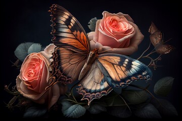 pretty butterflies and beautiful flowers