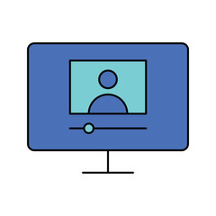 computer, television, video, online video streaming icon