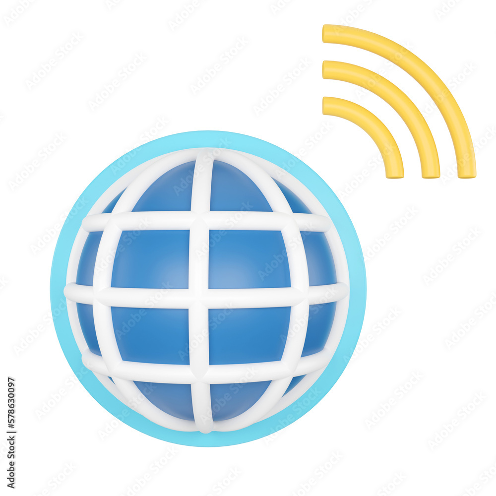 Poster public wireless network. 3d rendering.