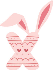Rabbit Bunny Easter Holiday Alphabet X