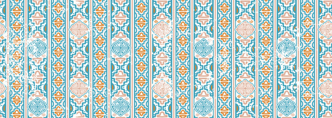 Rug asian motif decoration. Pattern tribal art, Ethnic indian, korean, and chinese hand drawn abstract symbol. Vector illustration for fashion textile print.