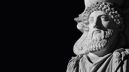 Old classical herme from Villa Borghese public park in Rome