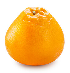 Fresh Orange fruit isolated on white background, Dekopon orange or sumo mandarin tangerine on White Background With work path.