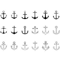 Anchor icon vector set. seafaring illustration sign collection. sailor symbol or logo.