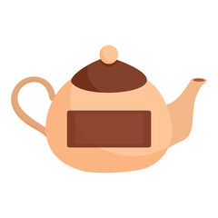 Vector cartoon image of a teapot with tea or coffee. An element in warm shades for your design. The concept of autumn comfort.