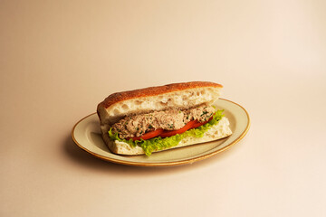 Tuna Sandwich with lettuce and tomato