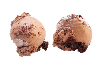 Chocolate brownie gelato ice cream scoops. 