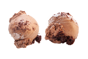 Chocolate brownie gelato ice cream scoops. 