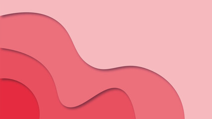 Red paper cut shapes, vector background in modern paper cutout style for decor element or template.