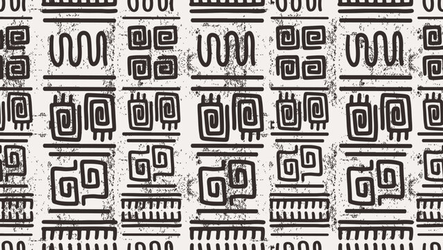 Seamless ethnic pattern. Tribal Hand drawn ornamental stripes. Black and white print for your fashion textile. African line vintage. Vector geometric grunge sketch drawing background.
