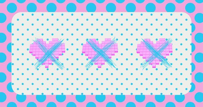 Photo loop collage animation. Modern Trippy design. Love, not love concept