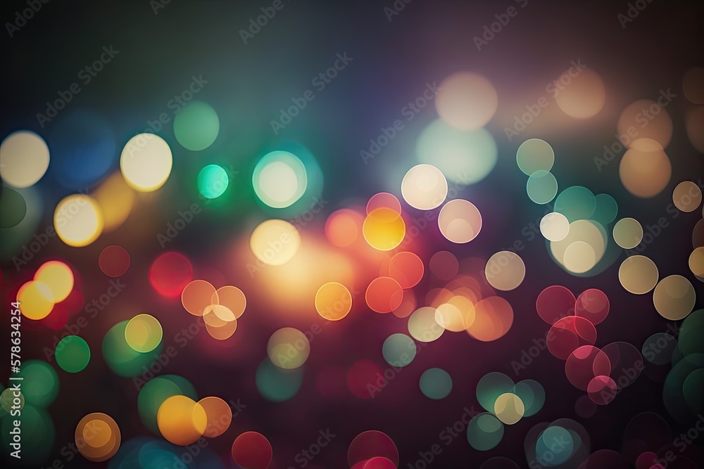Poster colorful abstract bokeh background. background bokeh effect with out of focus colored lights. genera