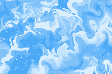 Abstract blue liquid marble or watercolor background. Vector illustration design template for wedding invitation.