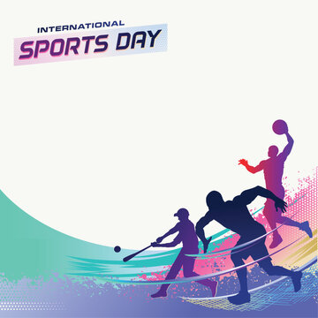 Sports Background Vector. International Sports Day Illustration. Graphic Design for the decoration of gift certificates, banners, and flyer