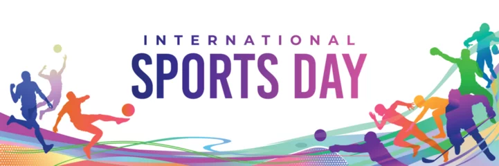 Foto op Canvas Sports Background Vector. International Sports Day Illustration. Graphic Design for the decoration of gift certificates, banners, and flyer © winner creative