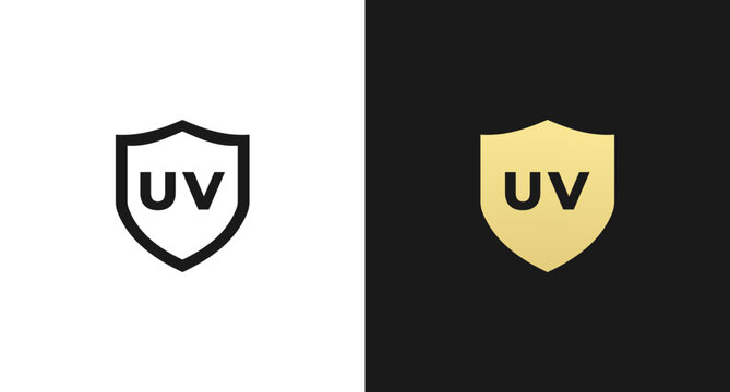 uv protection icon or uv protection label vector isolated in flat style. The best uv protection icon vector for packaging design element. uv protection mark vector for cosmetics packaging design.