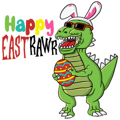 Happy Eastrawr T shirt Design , Dinosaur in Easter Bunny , T Rex Easter Bunny. Dinosaur Eggs Boys Kids T-Shirt , Funny Dinosaur , T Rex Easter Bunny Easter
