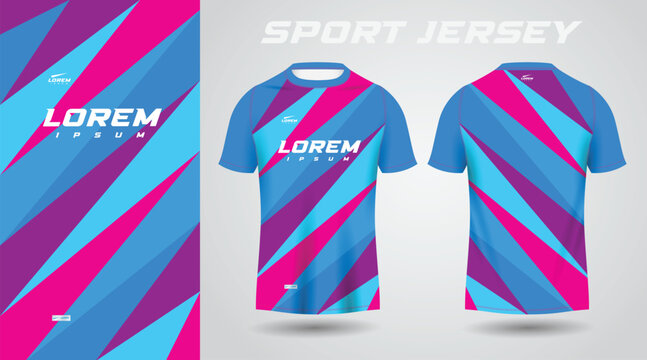 blue pink purple shirt soccer football sport jersey template design mockup