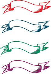 template of ribbons for writing, ribbon