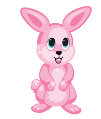 Pink cute rabbit without background