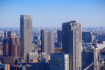 Tsukishima island in Tokyo, Japan