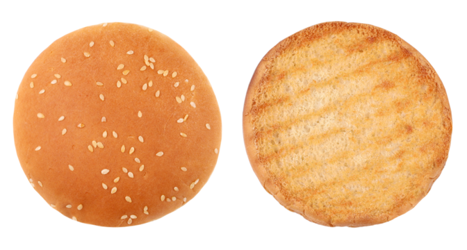 Hamburger bun, transparent background