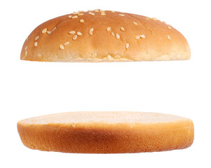 Hamburger bun, transparent background - Powered by Adobe