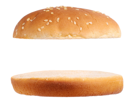 Hamburger bun, transparent background