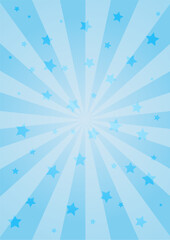 集中線　シンプル　使いやすい 　縦　スター　青　水色