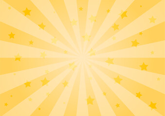 集中線　シンプル　使いやすい　横　横長　スター　オレンジ