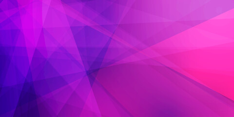 Obraz premium Dark Purple Modern Style Triangle Shaped Translucent Overlaying Planes, Geometric Shapes Pattern, Broken Glass Effect - Abstract Futuristic Wide Scale Vector Background, Texture Design Template