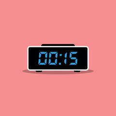 Colorful Digital Clock Icon Vector Template