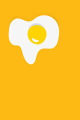 Creative illustration of an egg on yellow orange background. Minimal food concept. Association say yes egg.