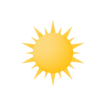 Sun 3d icon. Weather sunshine design. Vector illustration