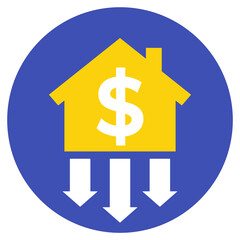 house prices decline icon