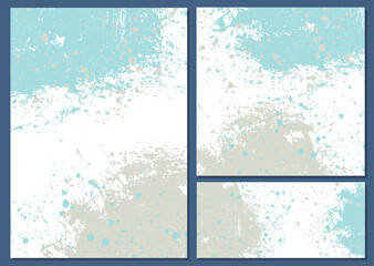 Set of watercolor backgrounds for poster, brochure or flyer.  Vector grunge textures